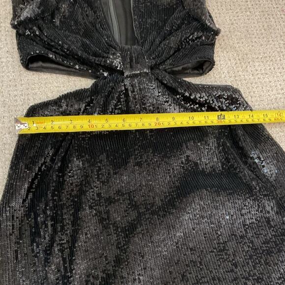 NWT A.L.C. Alexis Black Sequin Cutout Dress Size 2 - Picture 12 of 14